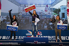 Korea womens slalom top three