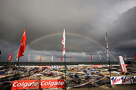 Rainbow ovre the contest site this morning